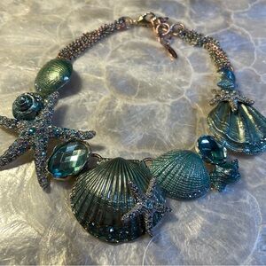 St. Thomas Designer Sea-Inspired Nautical Shell Statement Bib Necklace